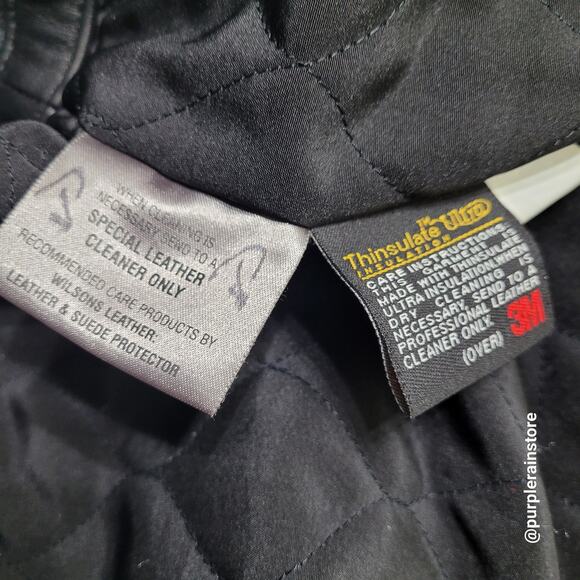 Vtg Wilsons Pelle Studio Pebbled Leather Trench Coat XL Thinsulate Lining Preppy - Picture 5 of 13